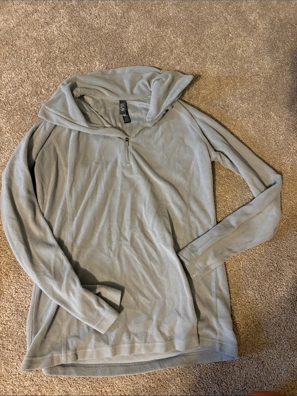 Women’s  Light Gray Quarter-Zip Hooded Sweater